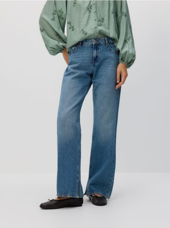 Jeansy straight - niebieski