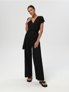 Kombinezon z wiązaniem - czarny