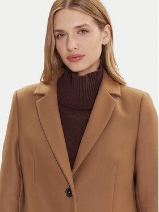 Tommy Hilfiger Płaszcz wełniany WW0WW46547 Beżowy Regular Fit