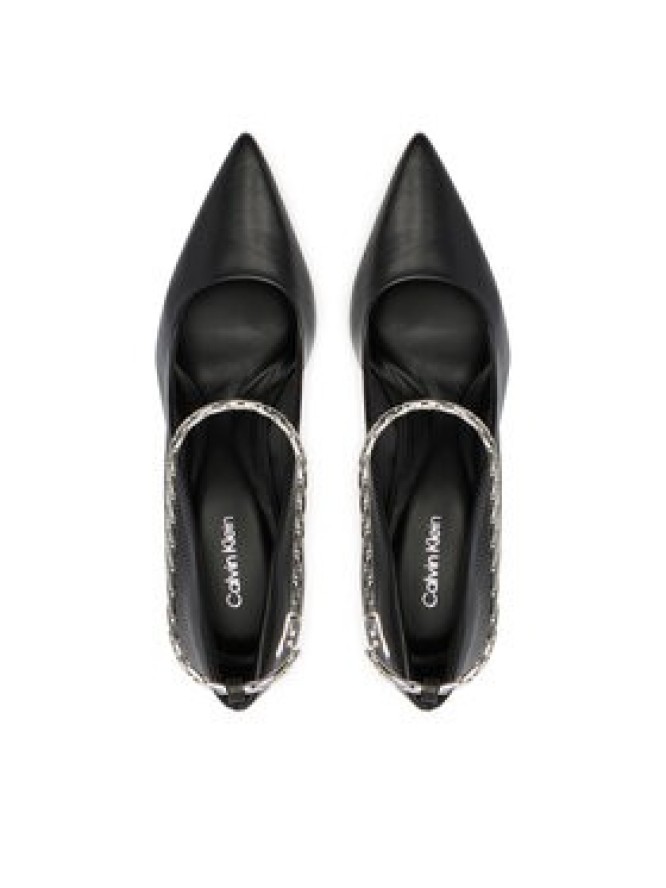 Calvin Klein Szpilki Ess Stiletto Hdw Chain Lth 90 HW0HW02718 Czarny