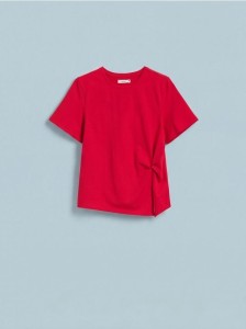 T-shirt z ozdobnym detalem - czerwony