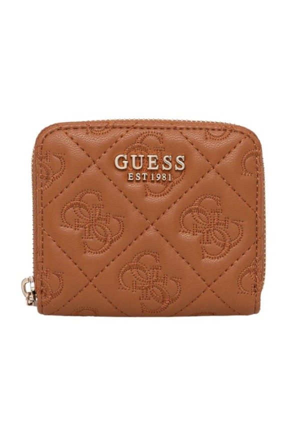 GUESS Brązowy mały portfel damski Adelasia