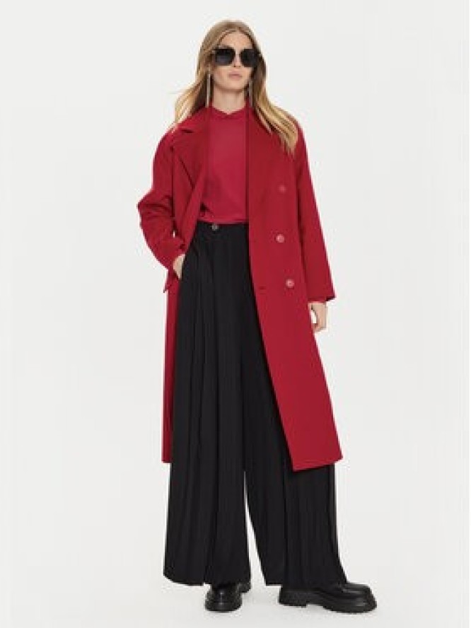 TWINSET Płaszcz wełniany 242TT2203 Czerwony Loose Fit