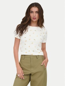 ONLY T-Shirt Fenja 15347986 Biały Slim Fit