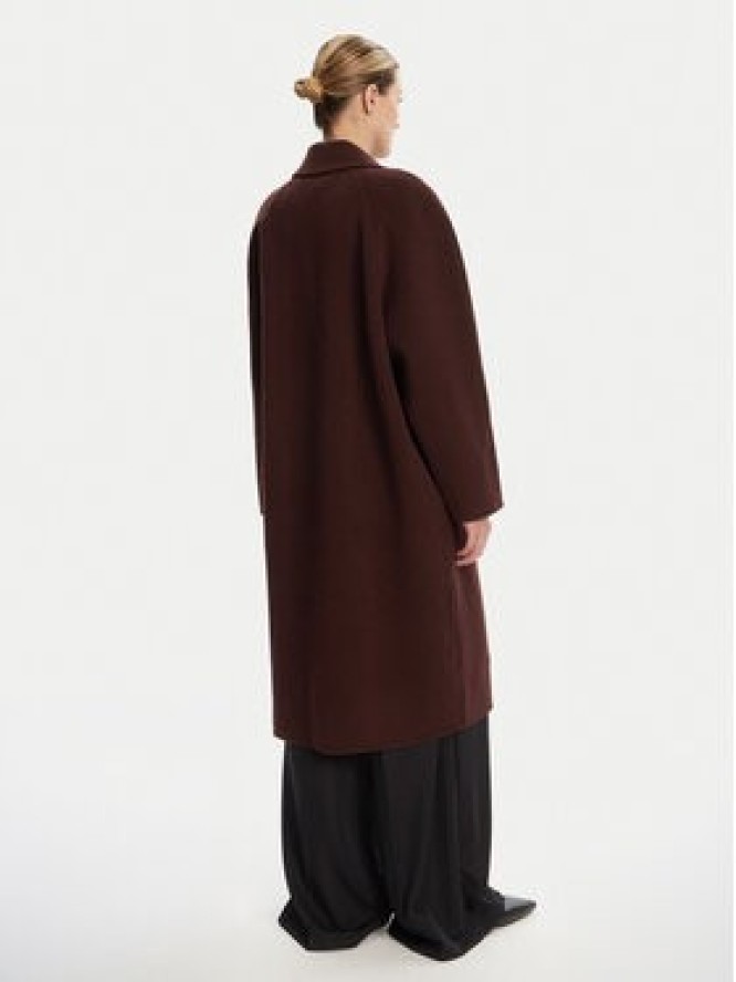 STAUD Płaszcz wełniany Chrysalis R24F8112WL Bordowy Regular Fit