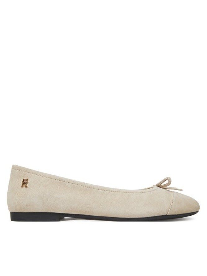 Tommy Hilfiger Baleriny Toe Cap Suede Ballerina FW0FW08909 Beżowy