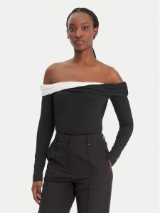 KARL LAGERFELD Bluzka B1W17009 Czarny Slim Fit