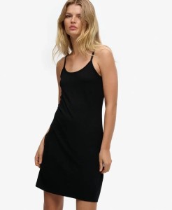 superdry Mini Sukienka Cami z dzianiny w kroju slim – Black