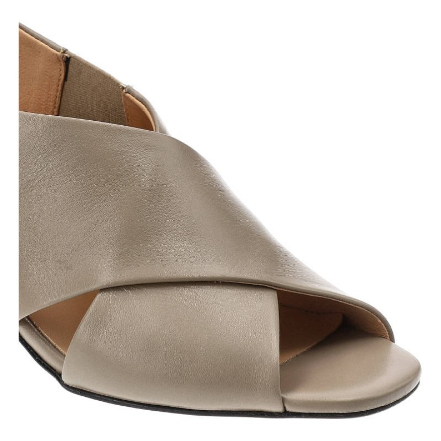 Beżowe Sandały Simen Eleganckie Skórzane Buty