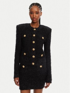 Balmain Kardigan DF1SK249KG43 Czarny Regular Fit