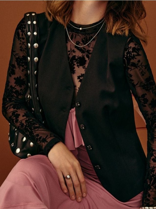 Kamizelka garniturowa - czarny