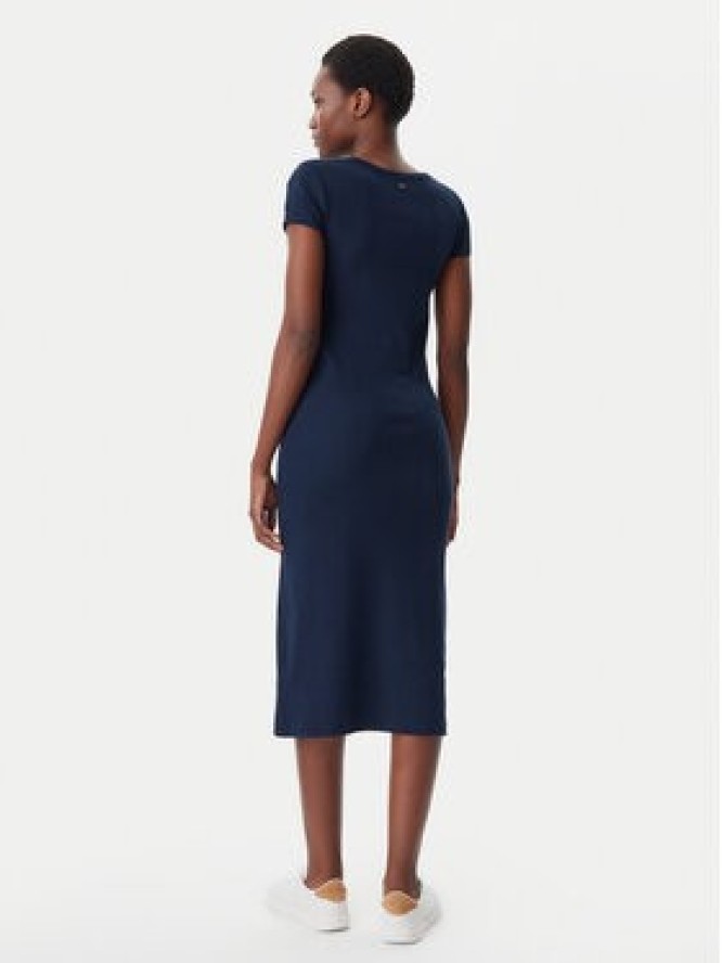 Tommy Hilfiger Sukienka codzienna Henley WW0WW43864 Granatowy Slim Fit