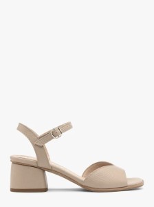 Beżowe sandały obcasie typu klocek