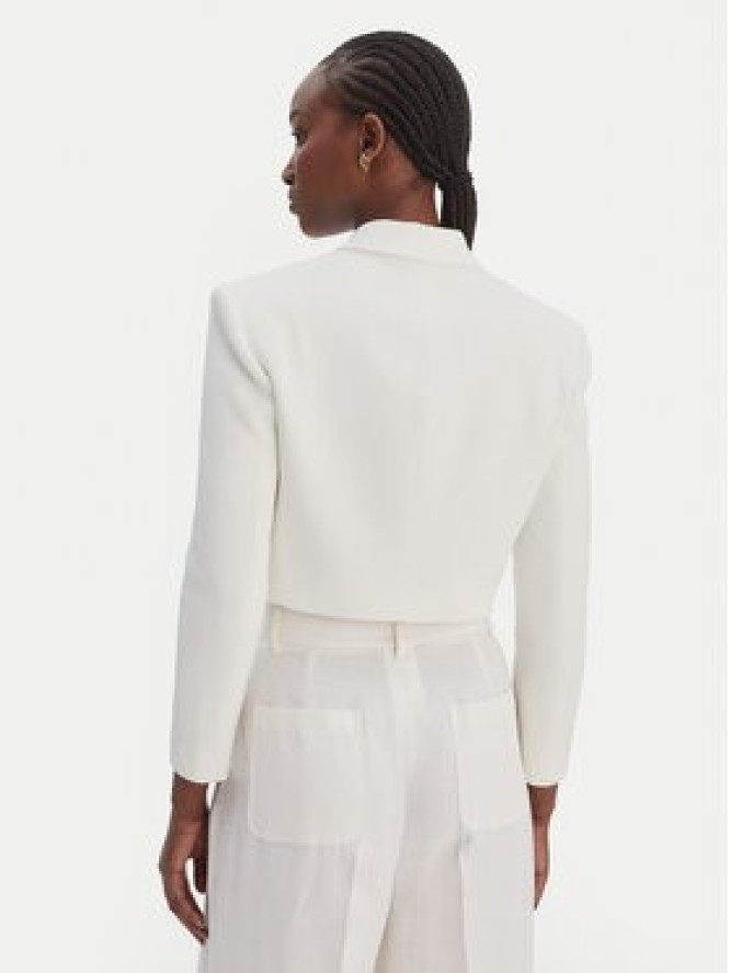 Elisabetta Franchi Marynarka G-I223-61E2-V690 Écru Regular Fit