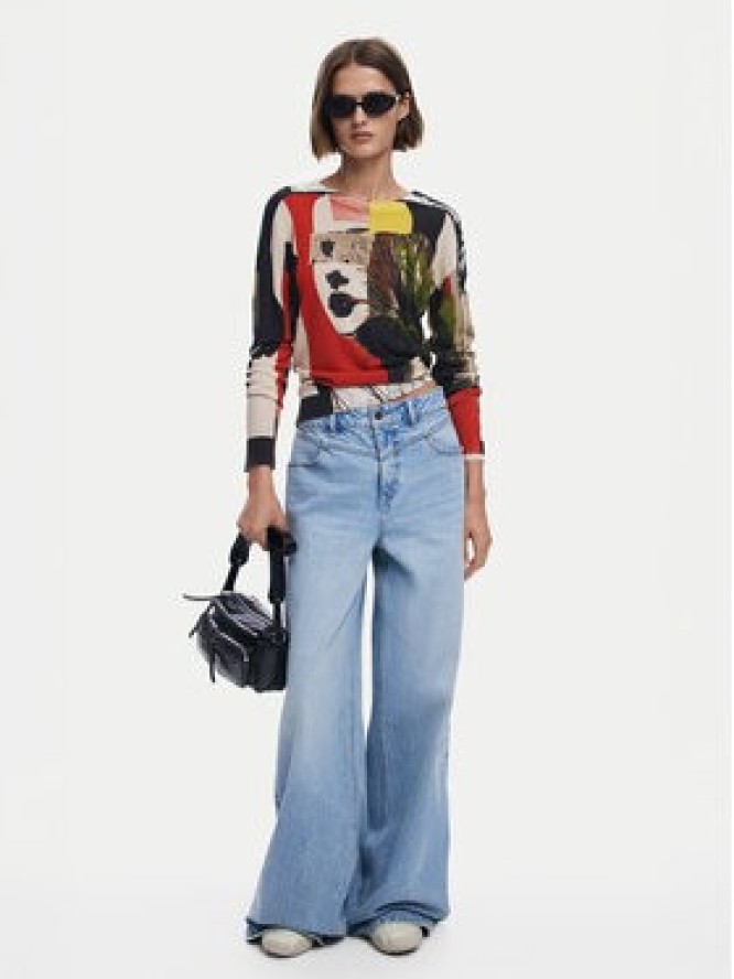 Desigual Sweter Collagelacro 25SWJF27 Kolorowy Regular Fit