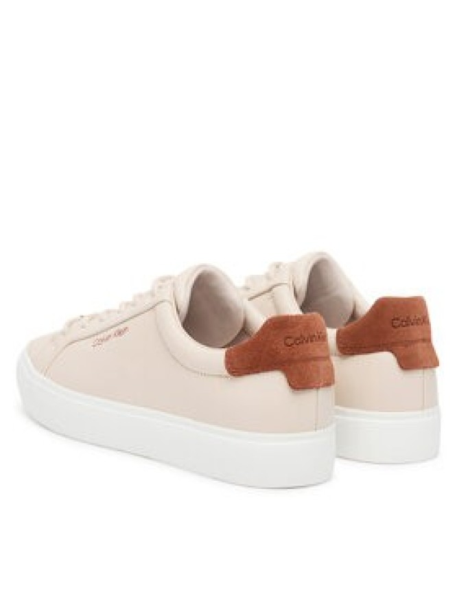 Calvin Klein Sneakersy Vulc Lace Up Lth W/Sue Bt HW0HW02571 Beżowy
