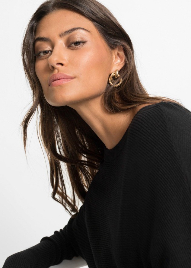 Długi sweter z mieszanki wiskozy