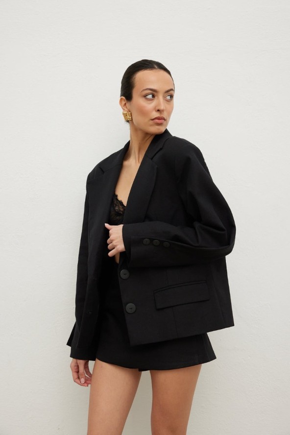 Marynarka o prostym kroju w kolorze TOTALLY BLACK - RICHMOND -M/L