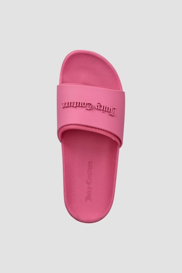 JUICY COUTURE Różowe klapki damskie Embossed Slider, Rozmiar 36