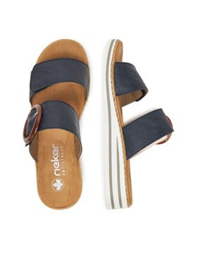 Rieker Klapki V0692-14 Granatowy