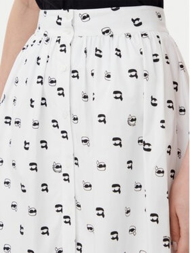 KARL LAGERFELD Spódnica trapezowa A2W12029 Biały Regular Fit