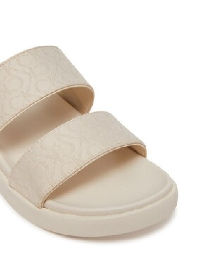 Calvin Klein Klapki Flat Slide Jacq HW0HW02486 Écru