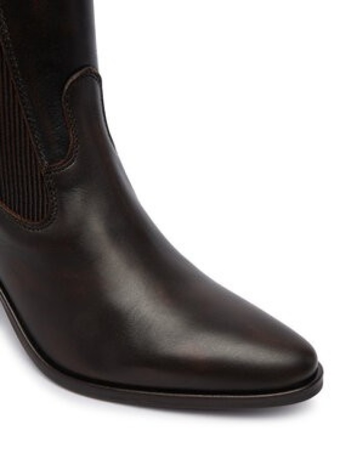 Tommy Hilfiger Botki Leather Western Chelsea Boot FW0FW09582 Brązowy