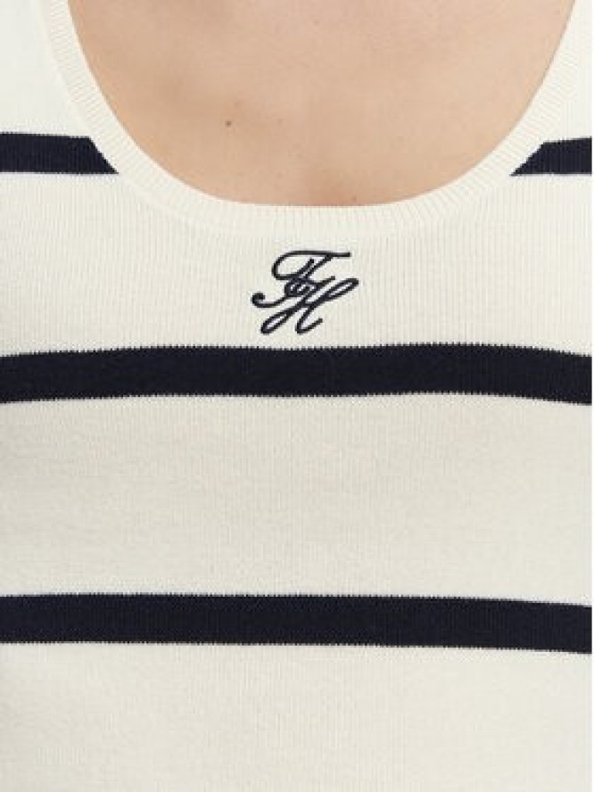 Tommy Hilfiger Top WW0WW48480 Kremowy Slim Fit