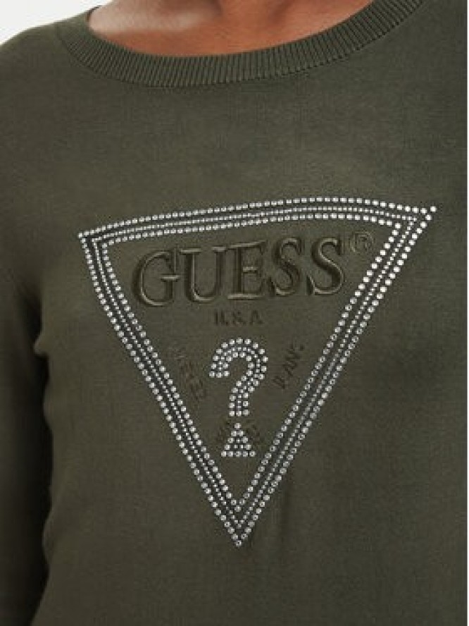 Guess Sweter W6YR28 Z0976 Zielony ciemny Regular Fit