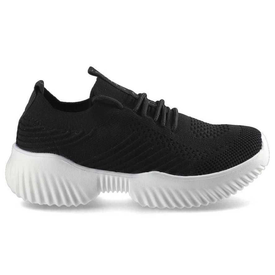 Sneakersy damskie Cross Jeans, z elastyczną dzianinową cholewką sznurowaniem na podbiciu i lekką profilowaną podeszwą, czarne, FF2R4095C