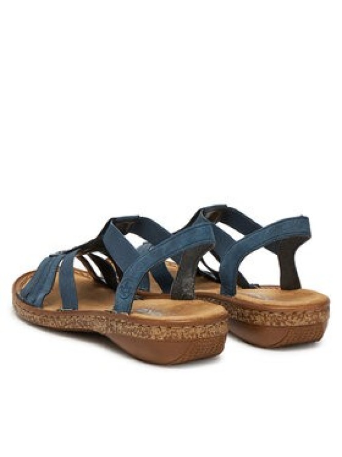 Rieker Sandały 628G9-16 Granatowy