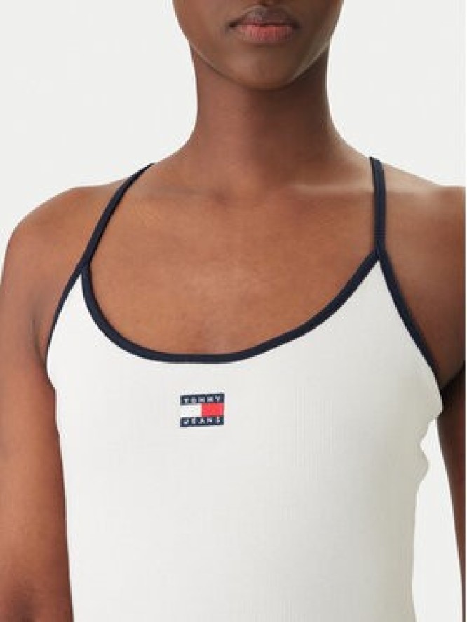 Tommy Jeans Top DW0DW22261 Biały Slim Fit