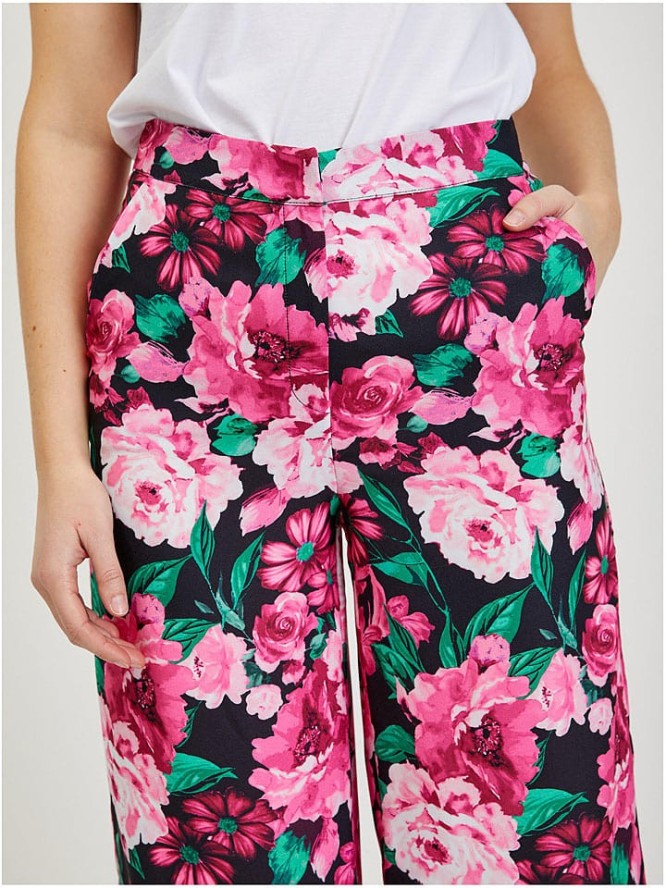 orsay Spodnie w kolorze różowo-czarnym rozmiar: 36