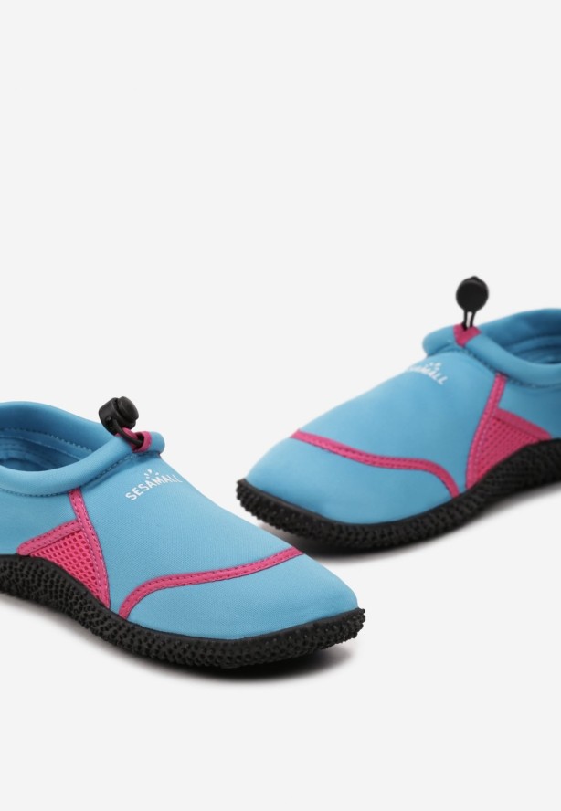 Niebiesko-Fuksjowe Wsuwane Buty Sportowe do Wody z Elastyczną Cholewką Vetilore