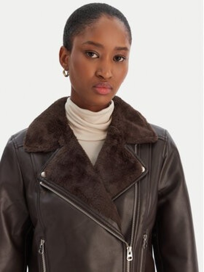 Vero Moda Kurtka z imitacji skóry Hailey 10250405 Brązowy Regular Fit