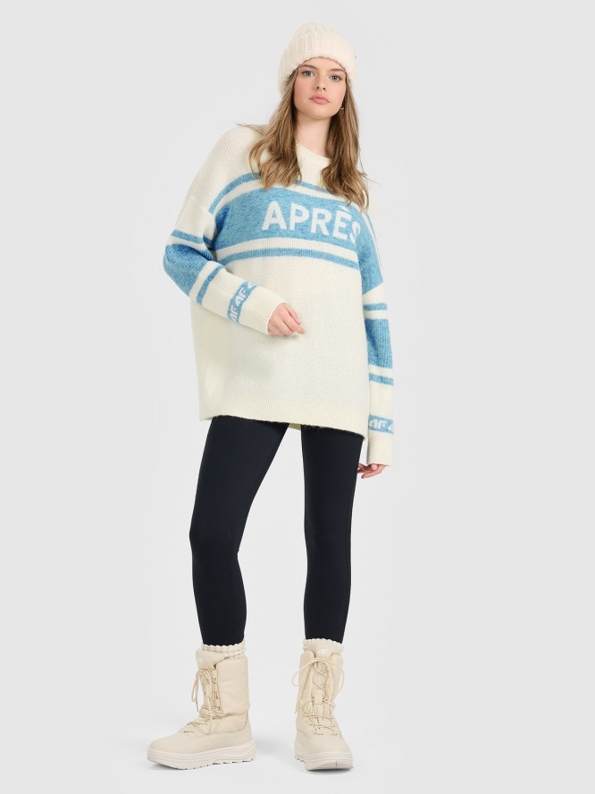 4F Sweter loose damski - beżowy S