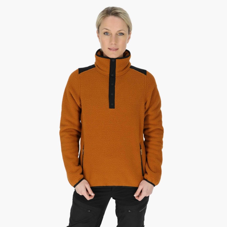 Bluza Polarowa Z ½ Zamkiem Wędrówki Kobieta Nordkap Regularny Krój