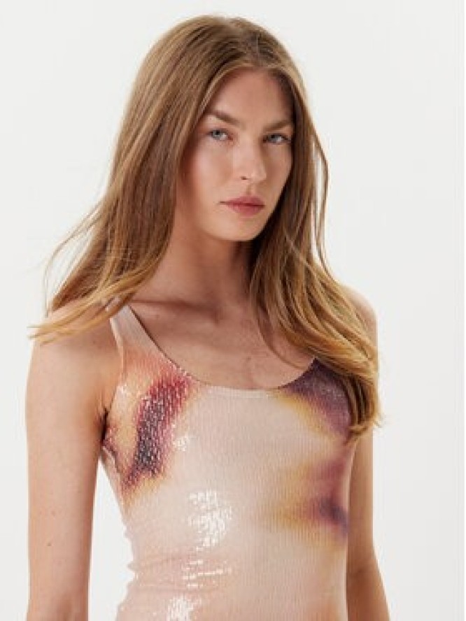 Eleh Sukienka koktajlowa ESS250126 Écru Regular Fit