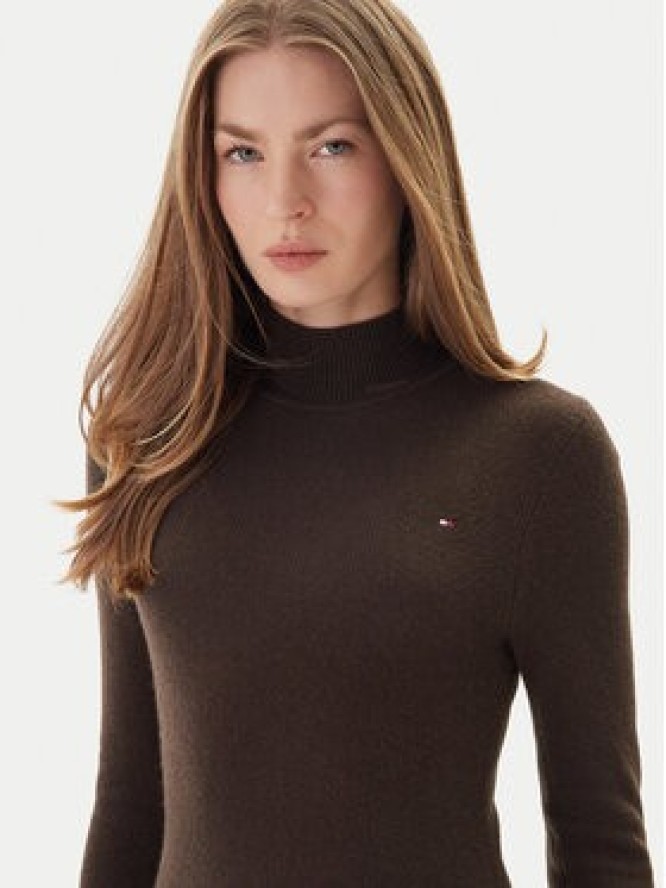 Tommy Hilfiger Sukienka dzianinowa WW0WW47303 Brązowy Regular Fit
