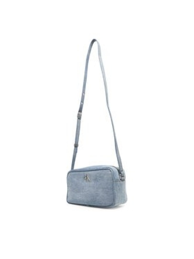 Calvin Klein Torebka Denim Ew Double Zip Camera Bag LV04F3226G Błękitny