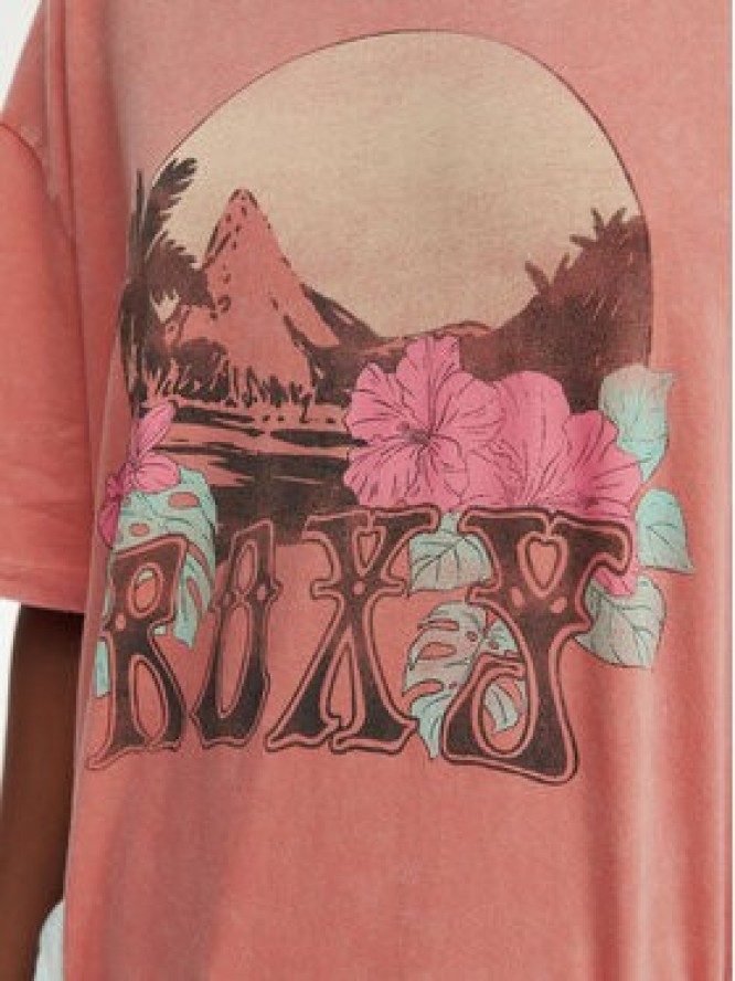Roxy T-Shirt Talloversize Washed ERJZT06081 Pomarańczowy jasny Loose Fit