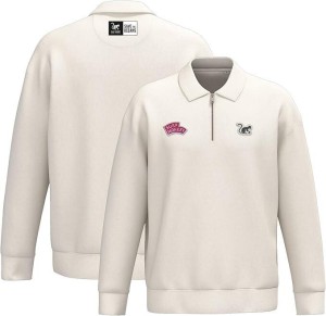 Bluza z zamkiem 1/4 – Polo – Organiczna – Dla dorosłych (Biała)