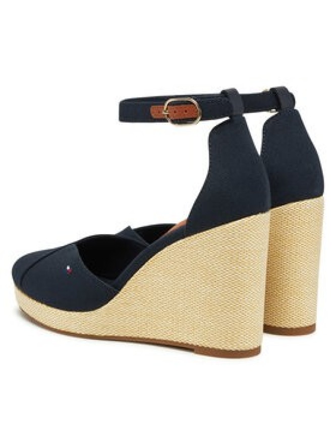 Tommy Hilfiger Półbuty Flag High Wedge Espad Closed Toe FW0FW08494 Granatowy