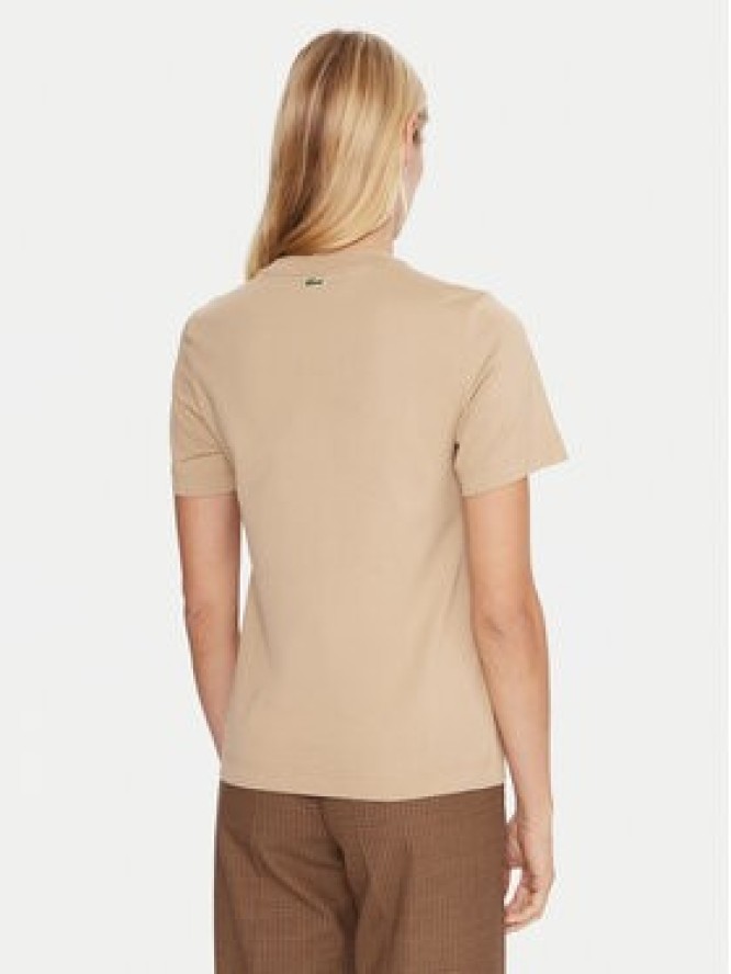 Lacoste T-Shirt TF0355 Beżowy Regular Fit