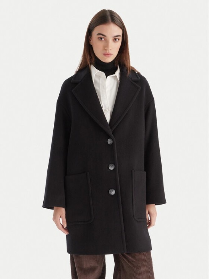 MAX&Co. Płaszcz wełniany 2526016023200 Czarny Regular Fit