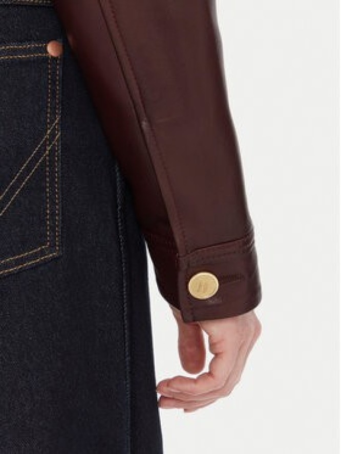 Tommy Hilfiger Kurtka skórzana WW0WW46861 Bordowy Regular Fit