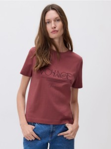T-shirt z nadrukiem - bordowy