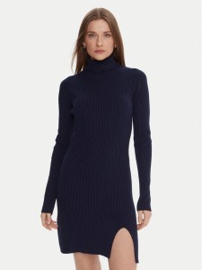 Kontatto Sukienka dzianinowa 3M0827C Granatowy Slim Fit