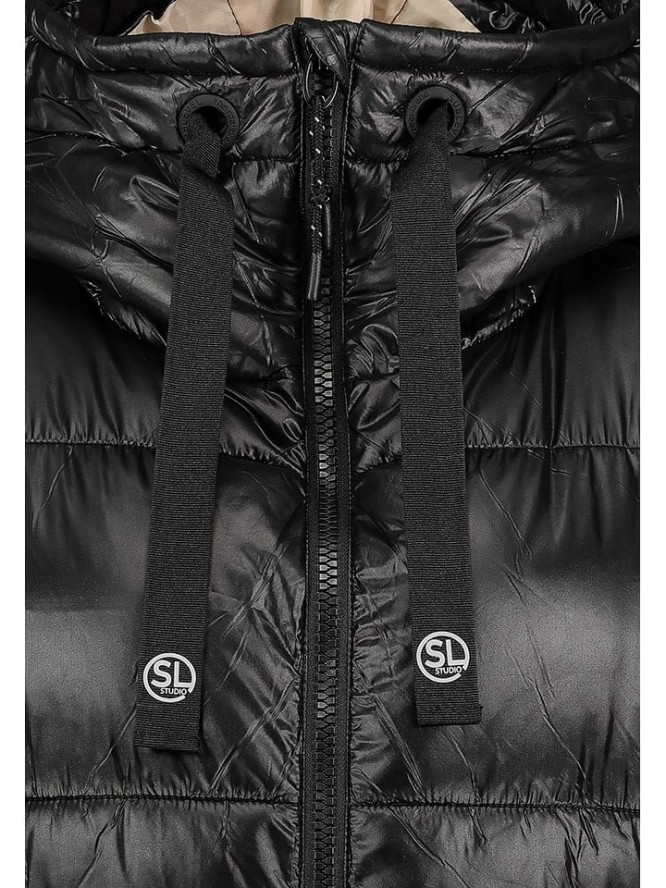 Sublevel Kamizelka pikowana w kolorze czarnym rozmiar: M