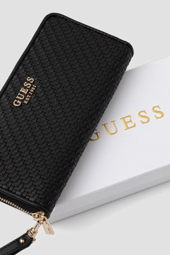 GUESS Czarny duży damski portfel Mirema Slg Large